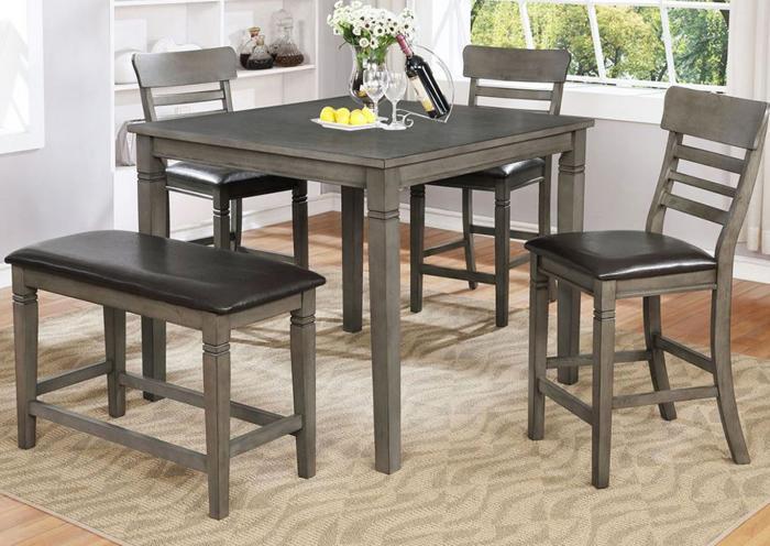 Maynard 5-Piece Pub Dining Set (Table/Bench/3 Chairs),Lifestyle