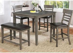 Image for Maynard 5-Piece Pub Dining Set (Table/Bench/3 Chairs)