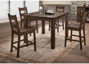Image for Cooper River 5-Piece Pub Dining Set (Table & 4 Chairs)